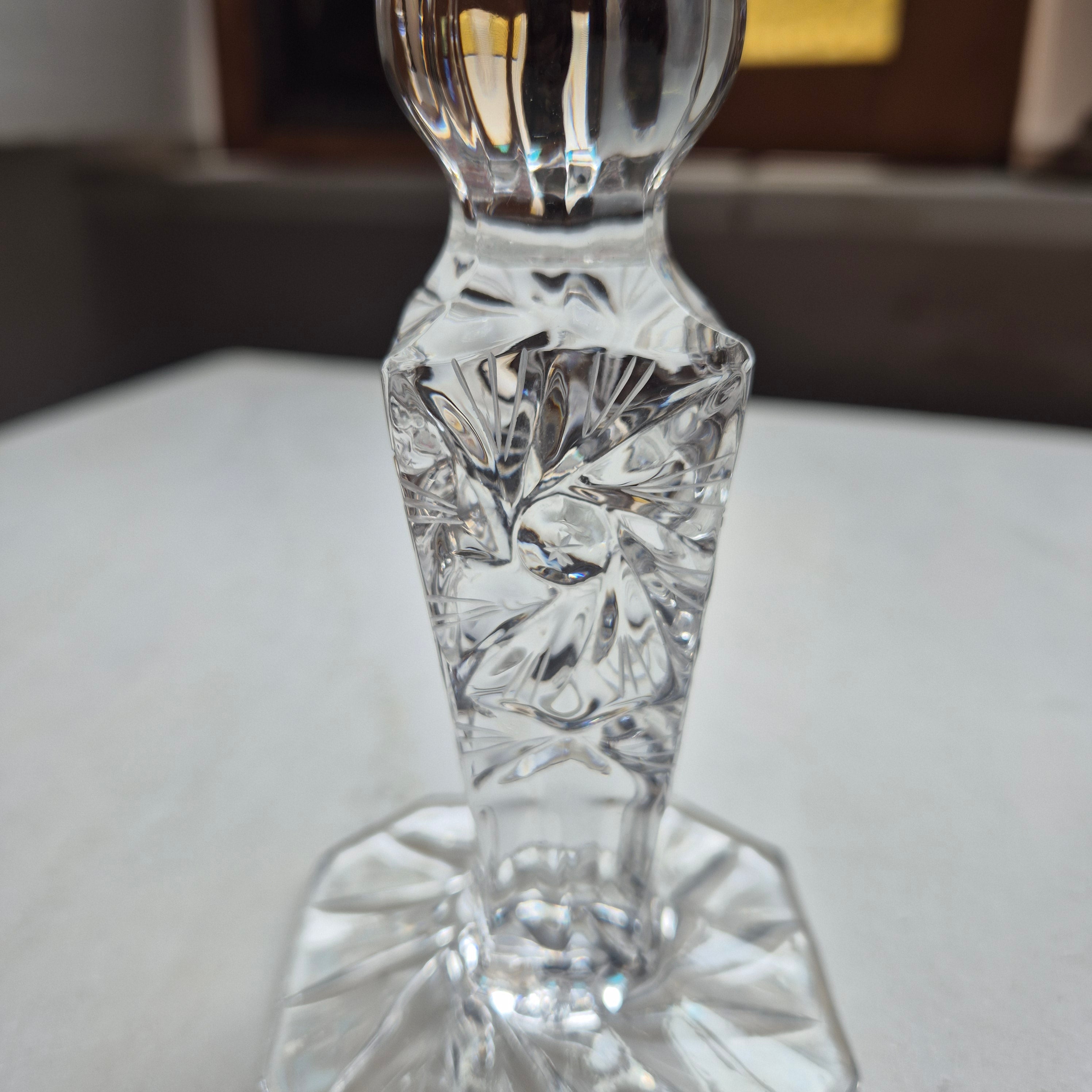 Vintage Kerzenhalter Kristall Glas Kerzenständer