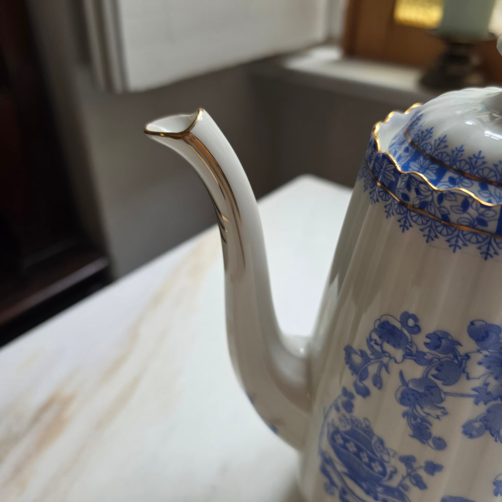 Antike Kaffeekanne Echt Tuppack China Blau Tiefenfurt Blau Weiß