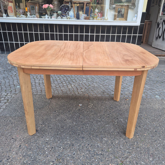 Vintage 70er Jahre Tisch Vollholz oval ausziehbar 170x90cm