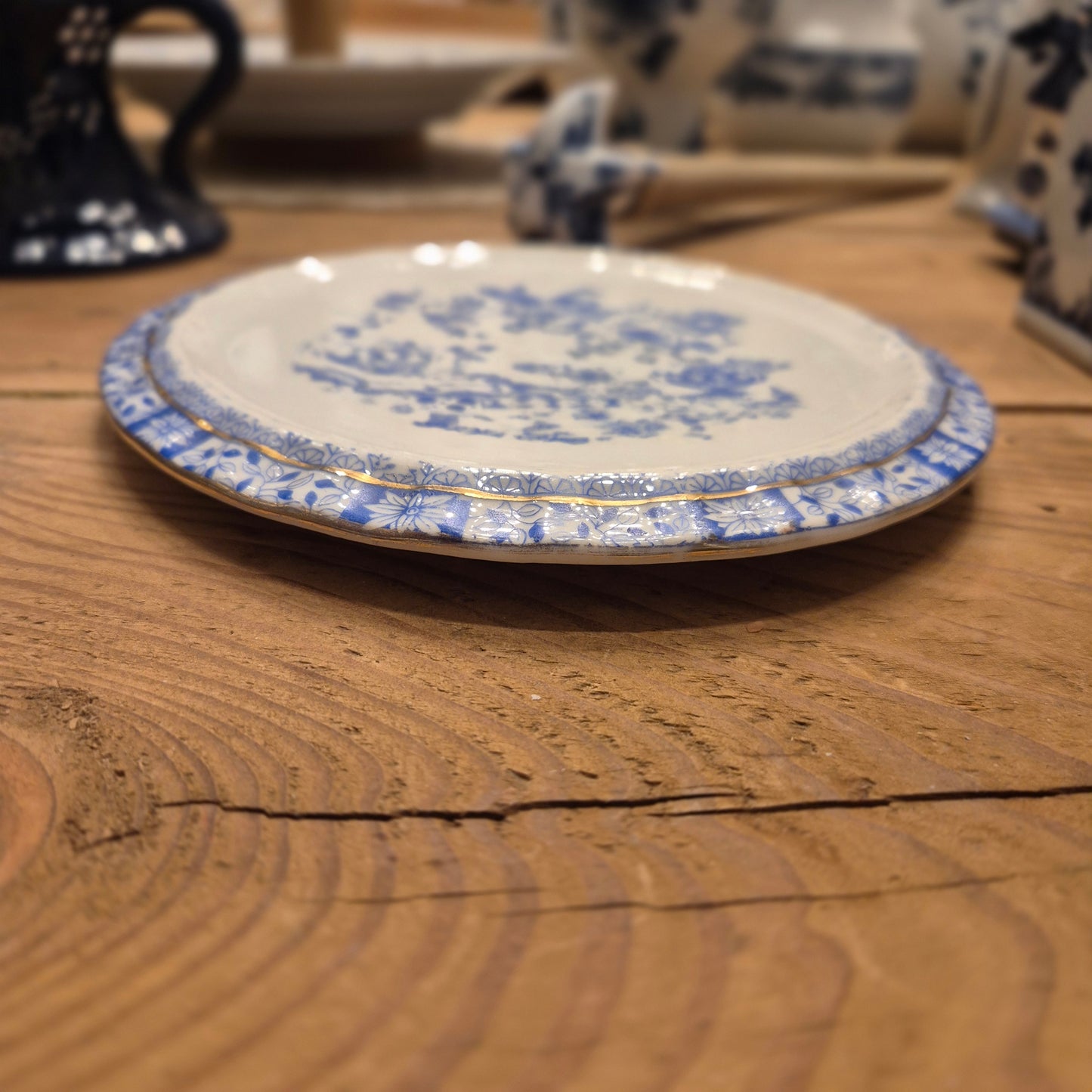 Antiker Kannen Untersetzer China-Blau Porzellanblau weiß wie Sorau