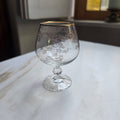 Edles Vintage Cognac- & Likörglas mit Goldrand und Barock-Gravur