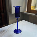 Vintage-Solitärvase - Stielglas in Kobaltblau