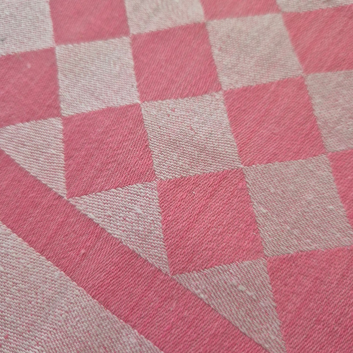 Vintage Rosa weiße Stoff Serviette Einstecktuch Monogramm M.Z 34x34cm Baumwolle