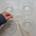 5x Vintage Glasschalen zum Servieren - kleine Schälchen - mit geschliffenem Motiv