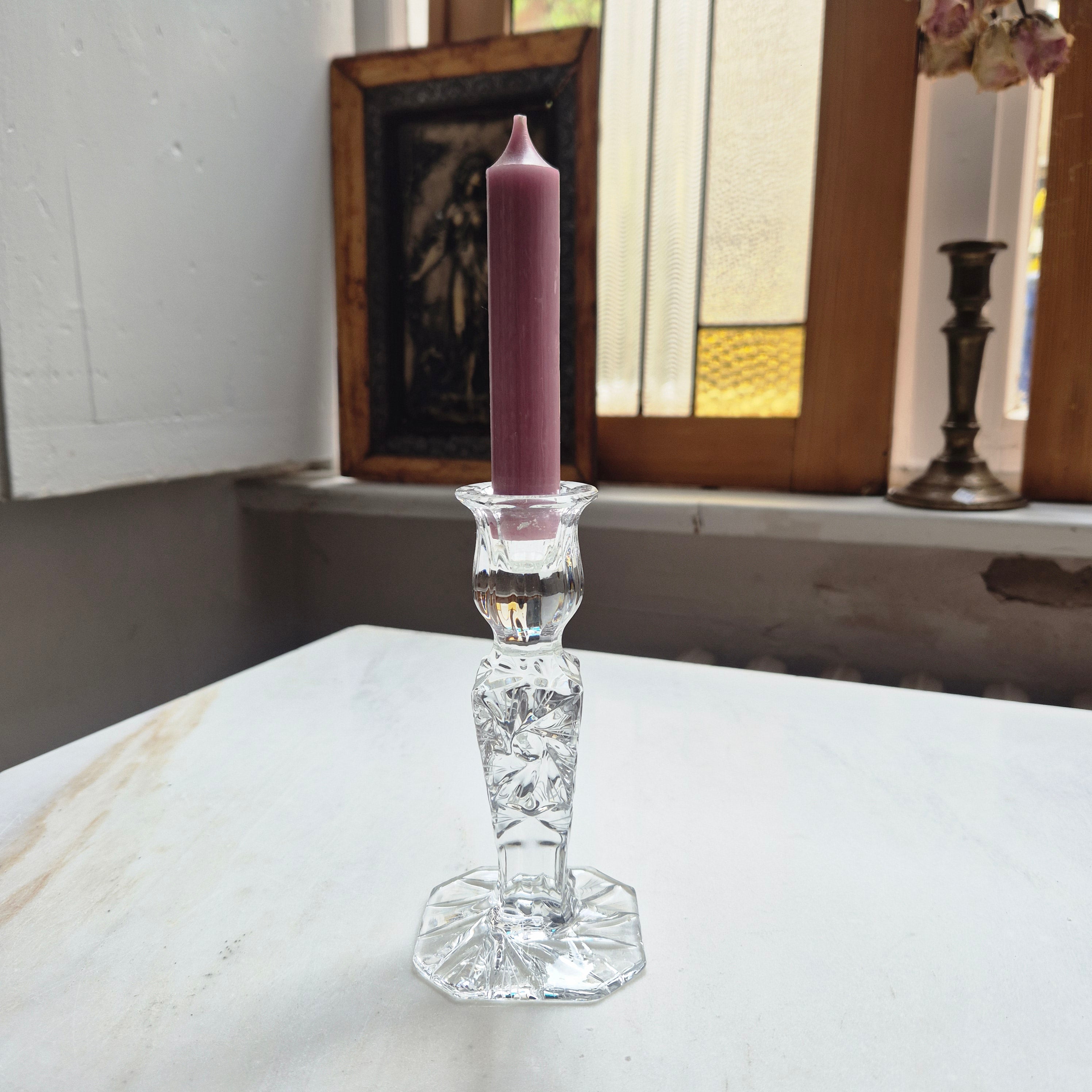 Vintage Kerzenhalter Kristall Glas Kerzenständer