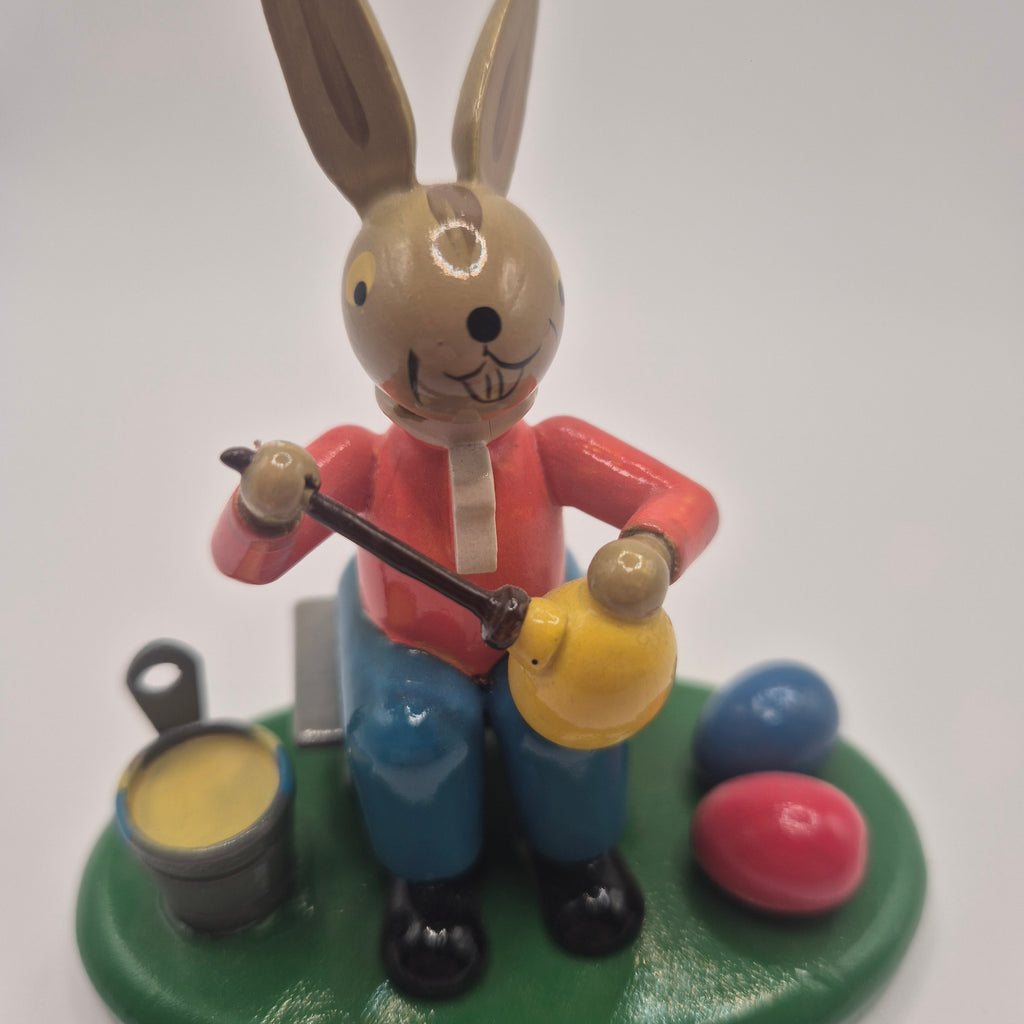 Charmante Erzgebirge-Stil Osterhasen-Figur aus Holz – Liebevoll Handbemalt