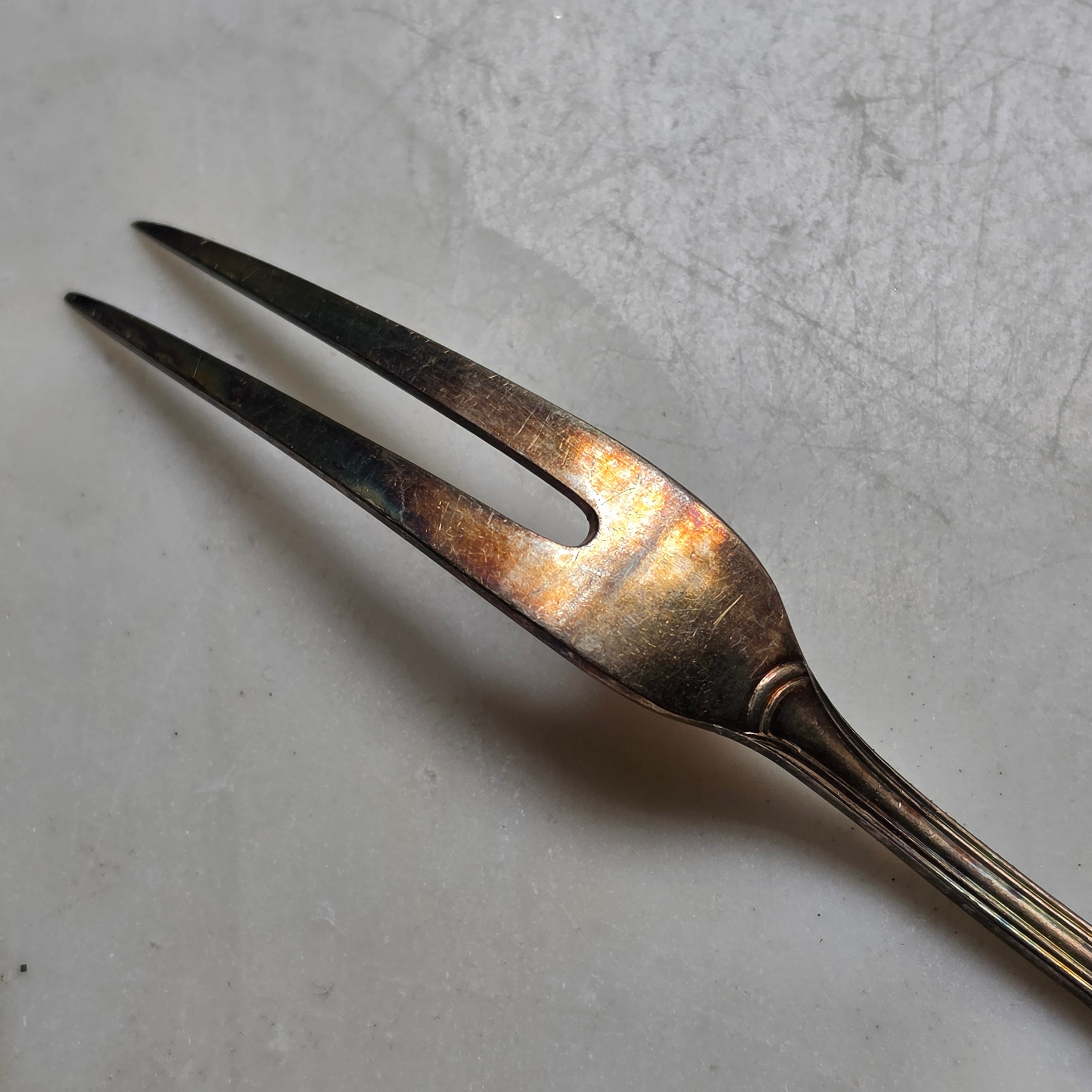 Antike Aufschnittgabel / Zitronengabel aus Versilbertem Besteck – WMF 100 Stempelung – Vintage Jugendstil / Art Déco
