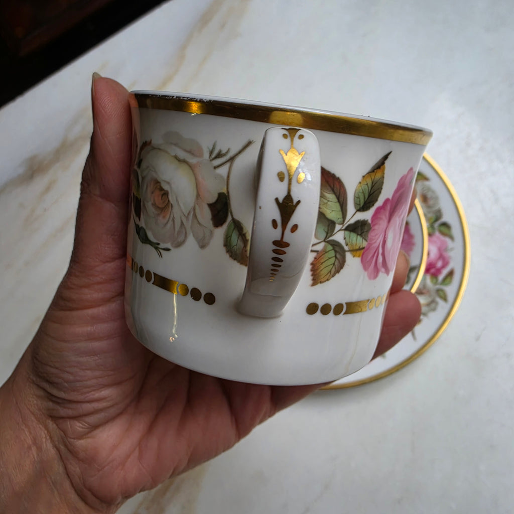 Royal Worcester Fine Bone China England 1969 Royal Garden Kaffee / Tee Sammeltasse mit Kuchenteller Blumenmuster