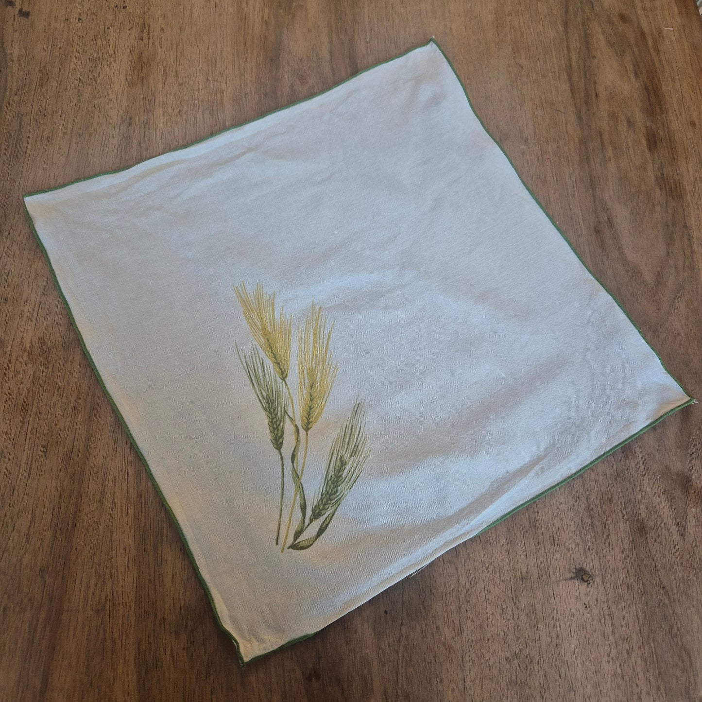 Vintage Getreide Serviette Stoff Einstecktuch 42x42cm Baumwolle Leinen