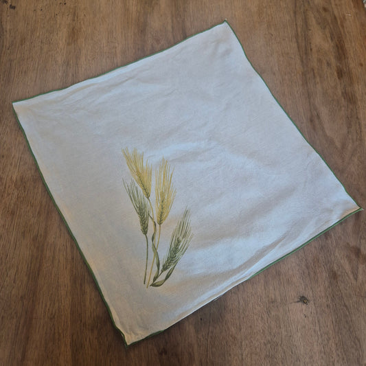 Vintage Getreide Serviette Stoff Einstecktuch 42x42cm Baumwolle Leinen