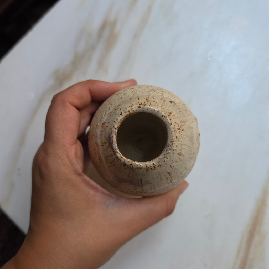 Kleine Vintage Keramik-Vase - Solitärvase – Handgefertigt (1982)