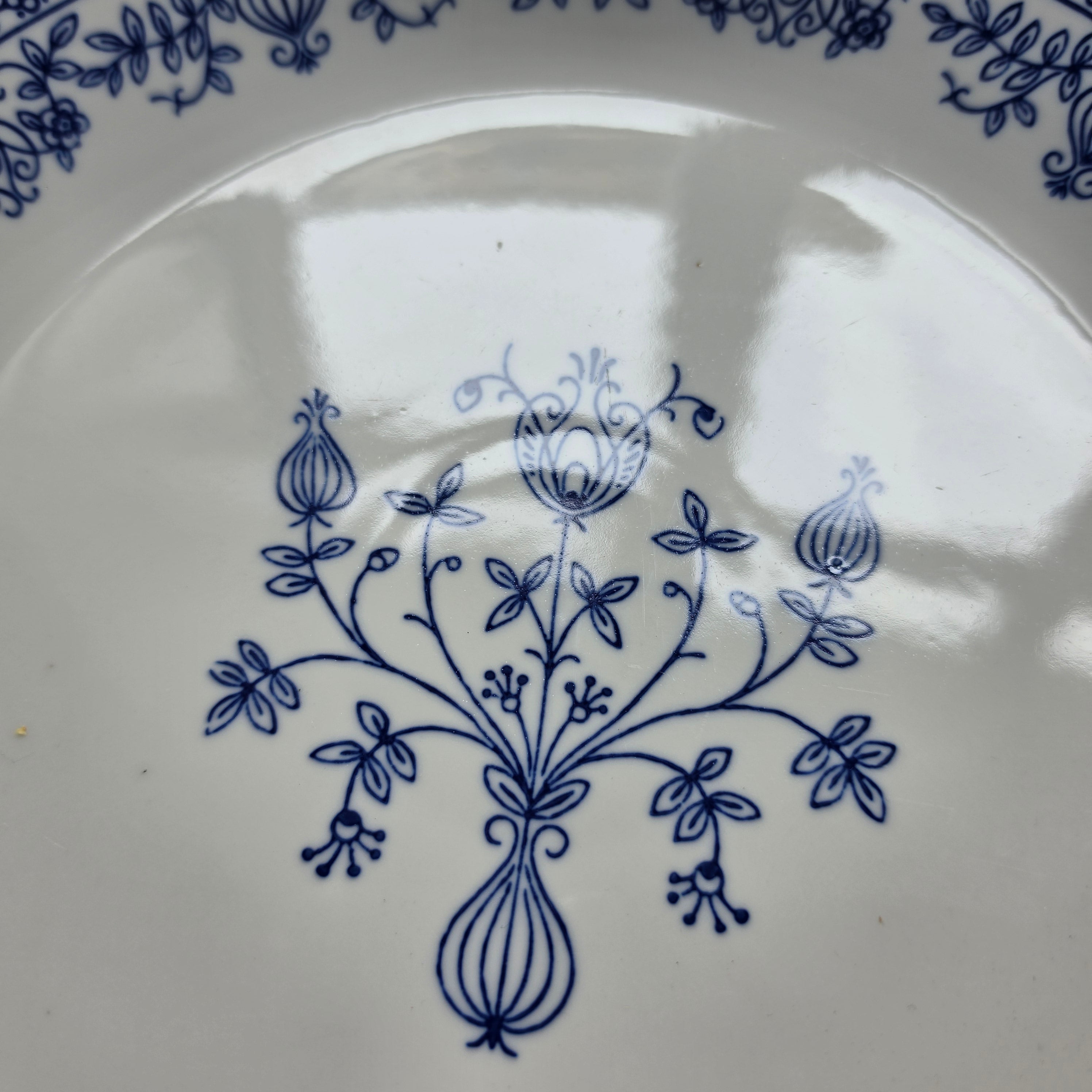 Vintage Kahla Porzellan-Teller - Klassisches Zwiebelmuster Blau-Weiß - Made in GDR / DDR