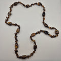Kette 90er Jahre Glitzer STeine braun edel Halskette Vintage