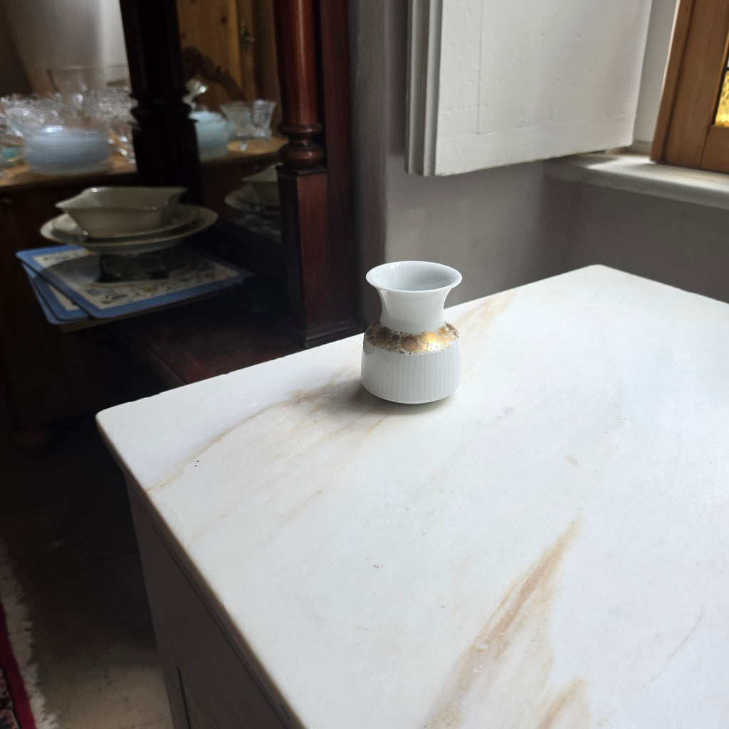 Rosenthal studio-linie: Vintage Porzellan-Vase mit Golddekor (70er Jahre)