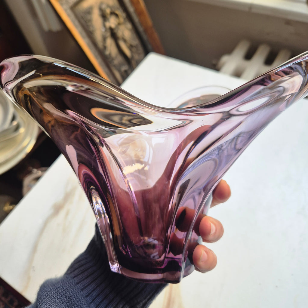 Vintage Glas Schale Bowle 70er Jahre Lila