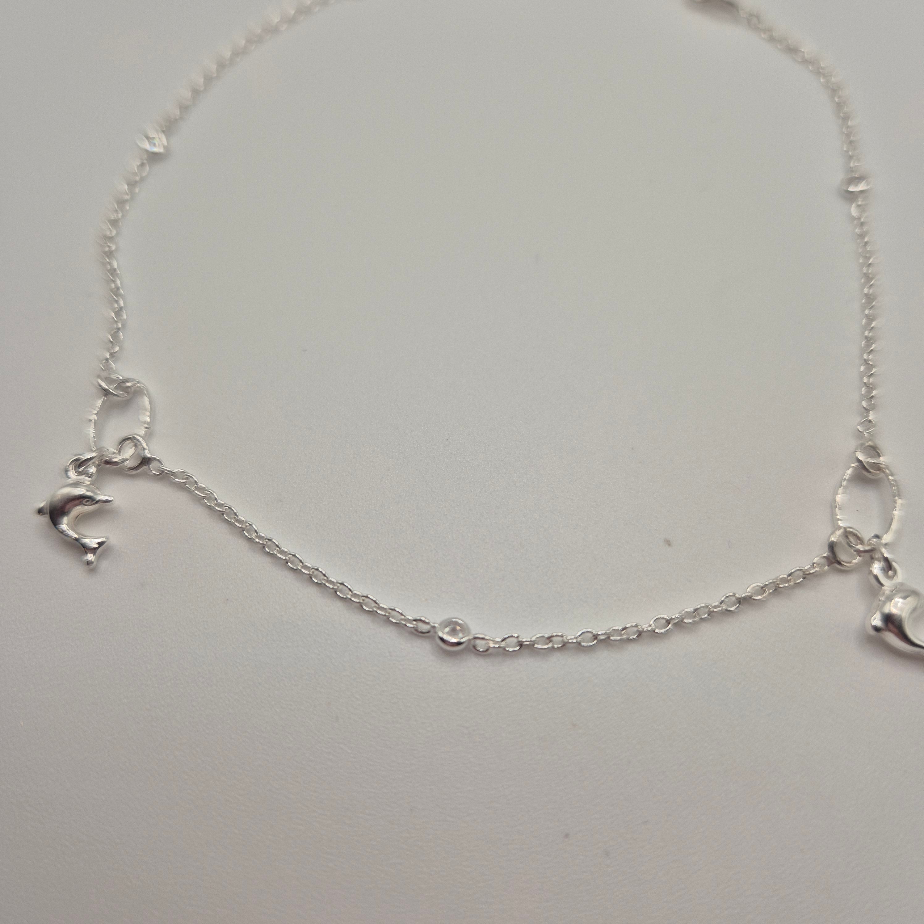 Zartes Fußkettchen Silber 925 Delfin