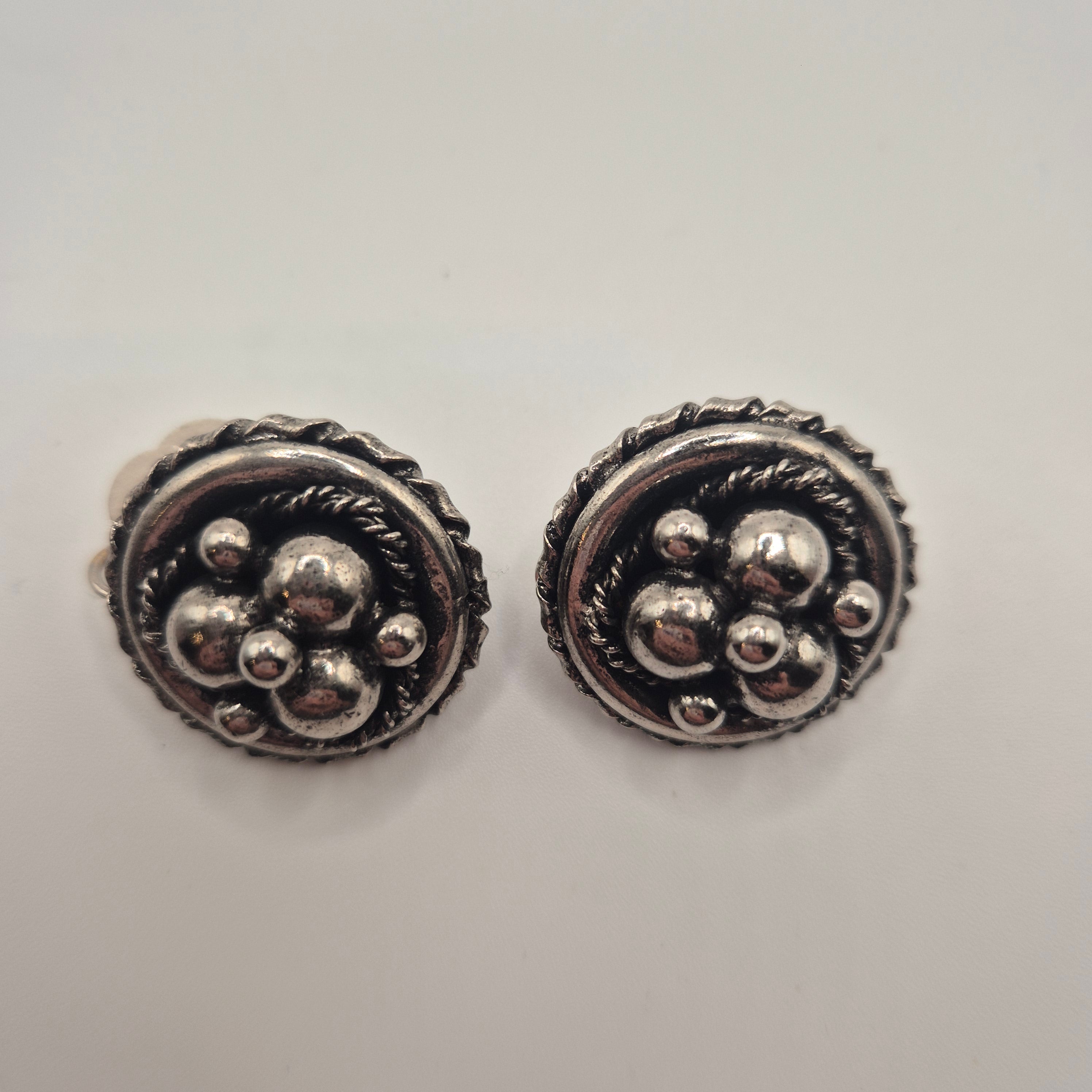 Vintage 50er Jahre Massive Runway Ohrringe / Made in West Germany Statement Clips Silber