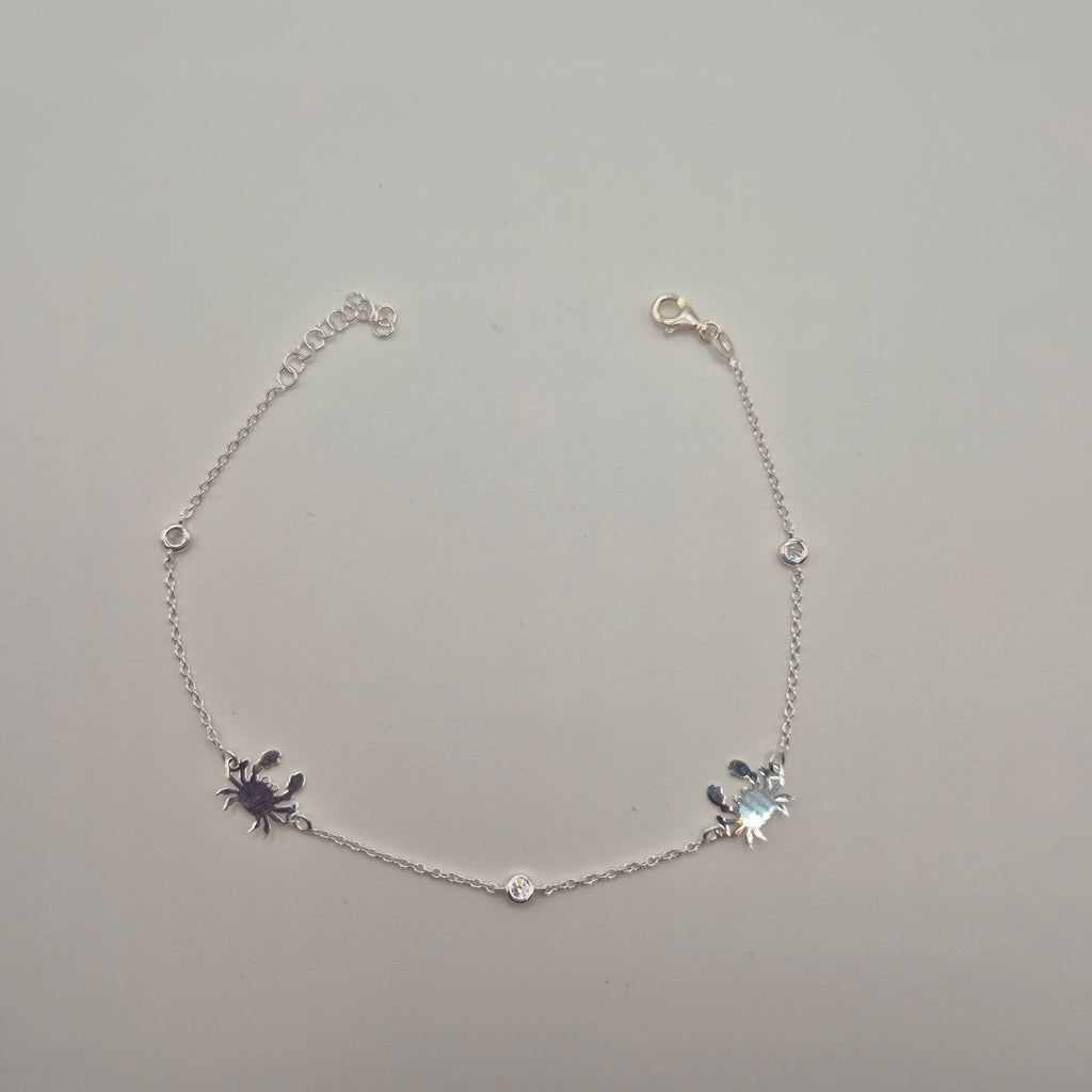 Zartes Fußkettchen Silber 925 Krebs