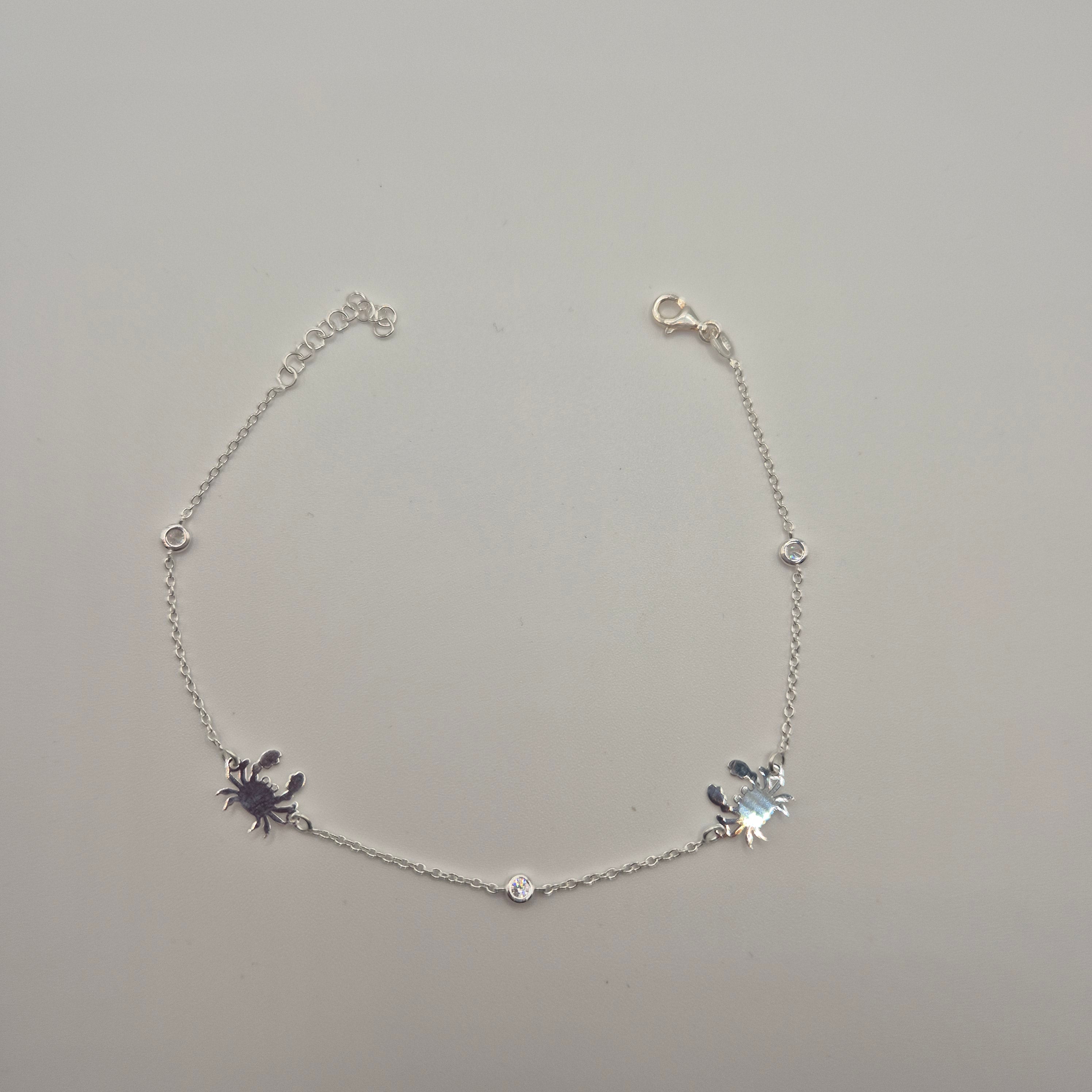 Zartes Fußkettchen Silber 925 Krebs