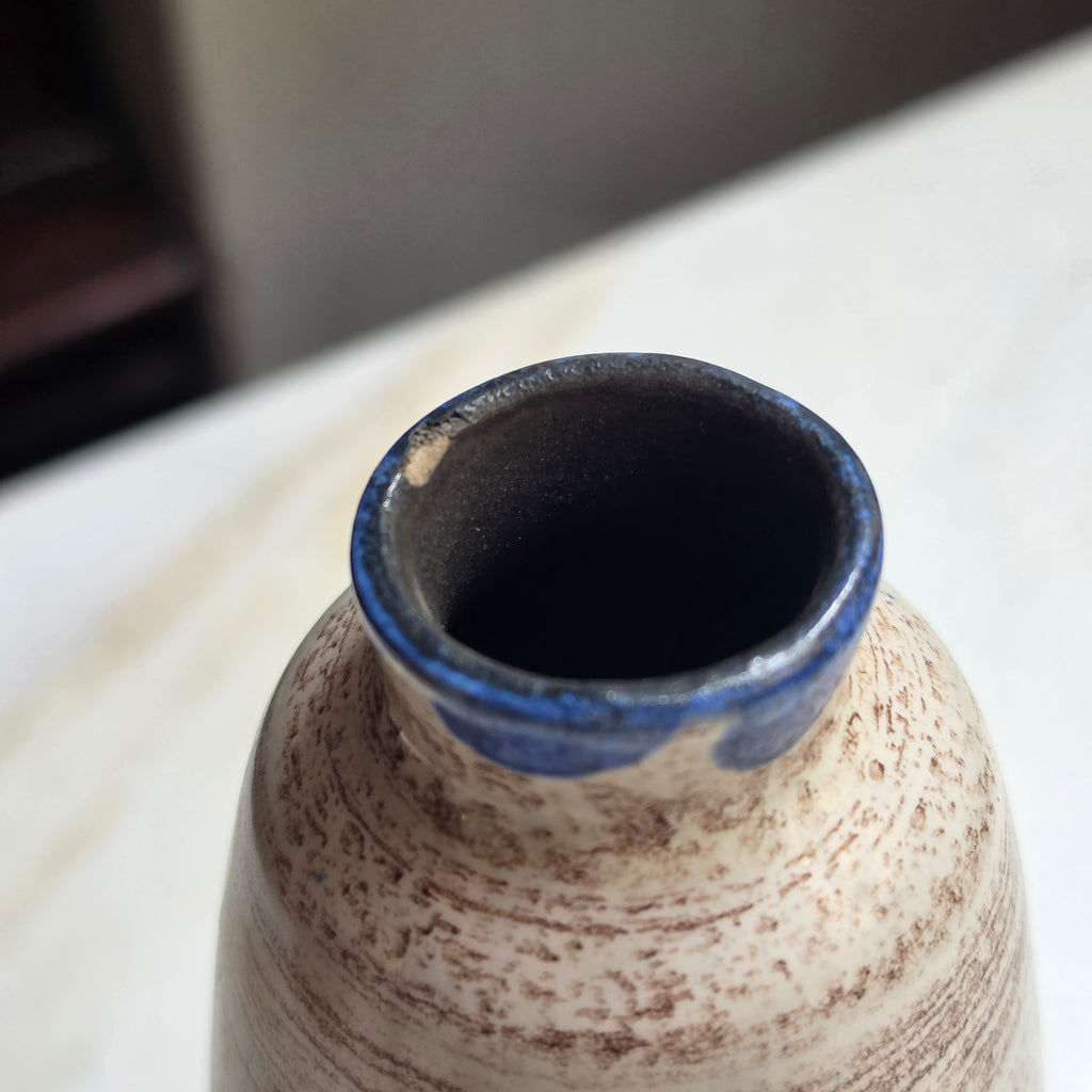Vintage Strehla Keramik Vase – Handgemaltes Mid-Century DDR Design