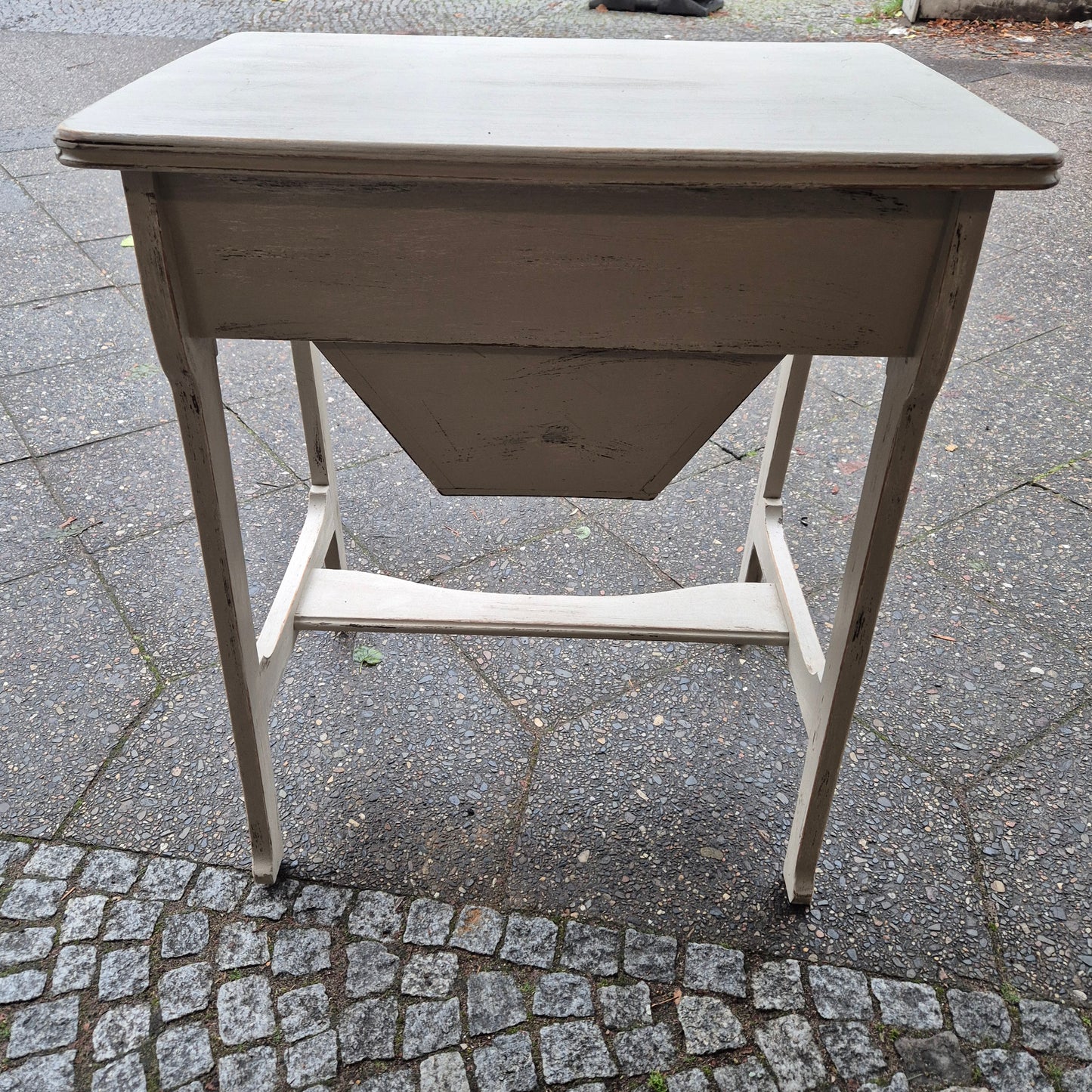 Antiker Jugendstil Nähtisch Beistelltisch Shabby Chic Landhaus Beige