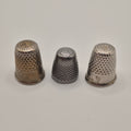3x Uralte Fingerhüte Metall