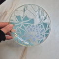 Art Deco Stil Lotus Blume Schale Ringschale Schmuckschale Vintage rund Glas