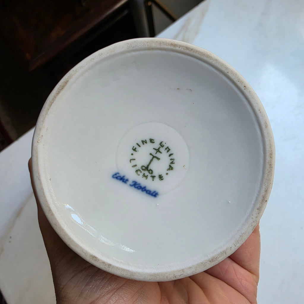 Alte Porzellan Vase Echt Kobalt Fine China Lichte Schiffsmotiv Mühle Hafen