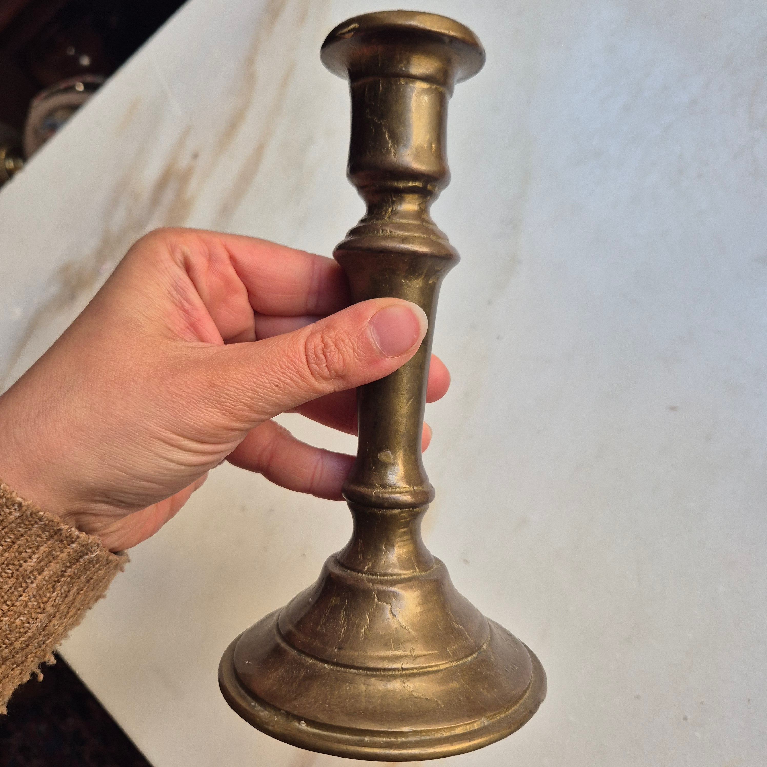 Massiver Messing Kerzenständer Vintage