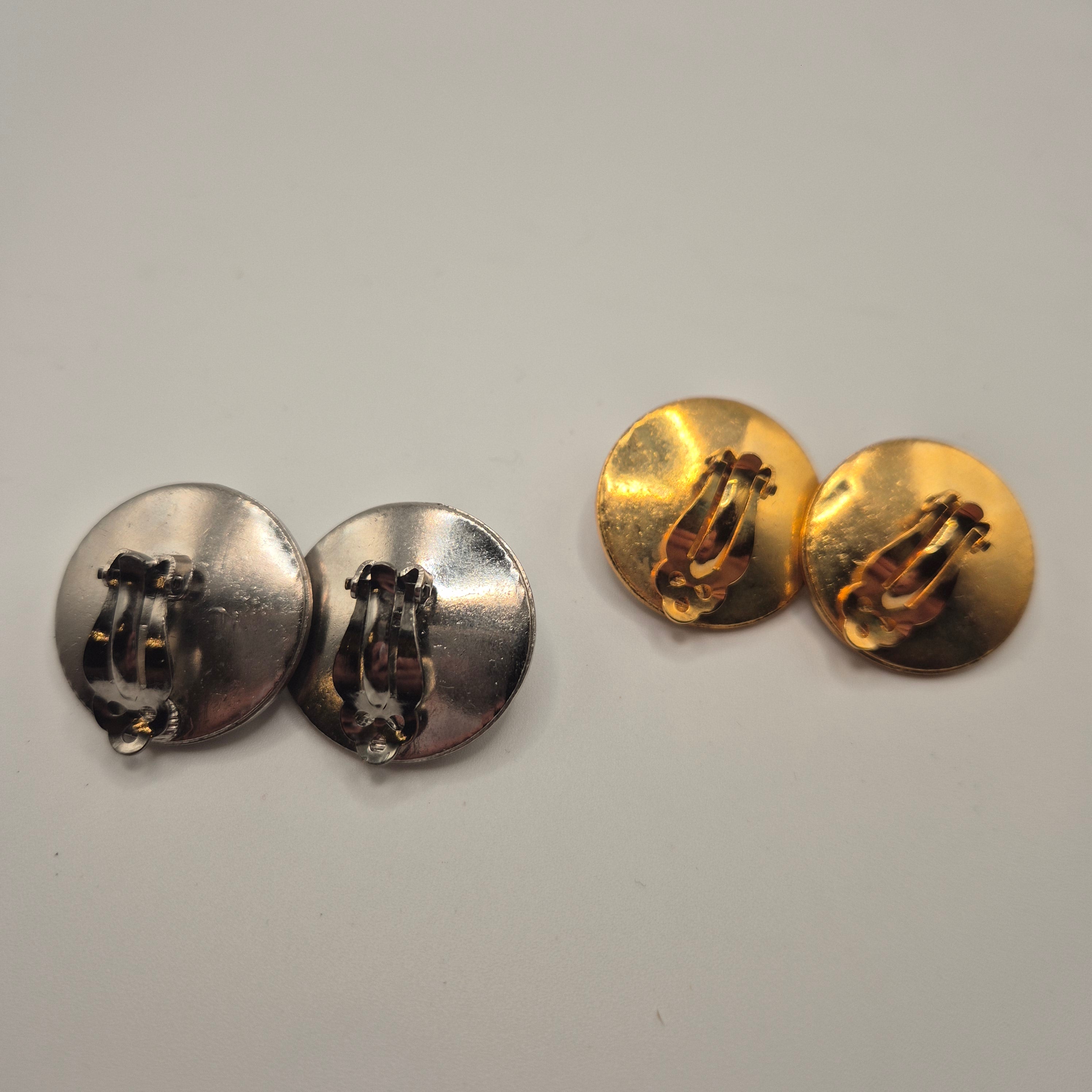 Vintage 50er Jahre Massive Runway Ohrringe / Made in West Germany Statement Clips Gold Silber