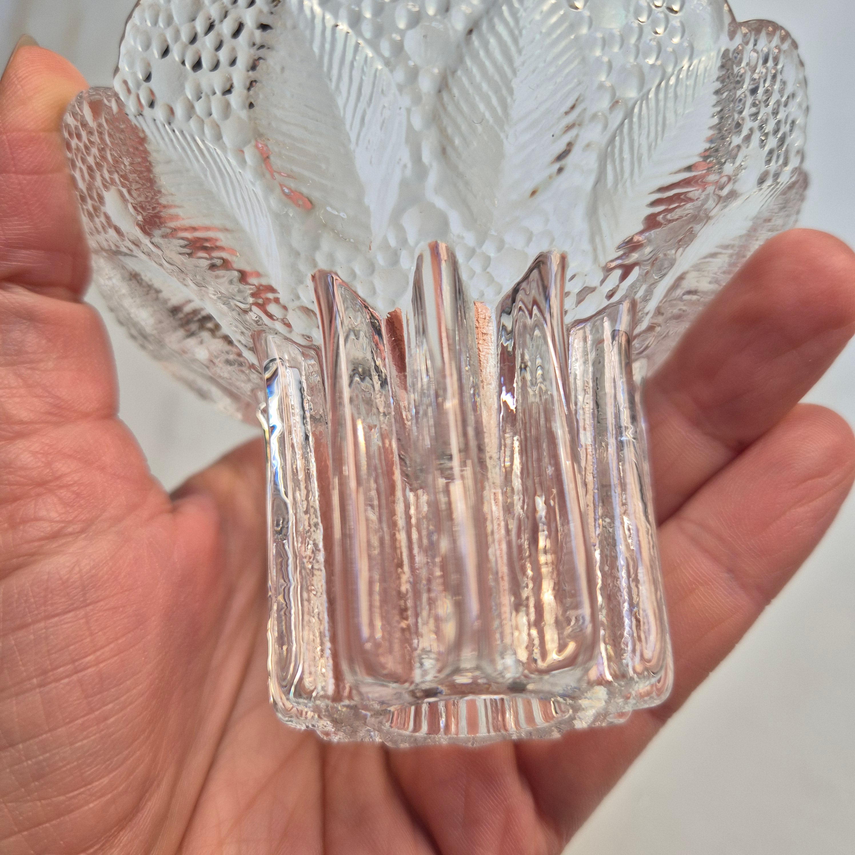 Lausitzer Glas Kerzenständer Vintage