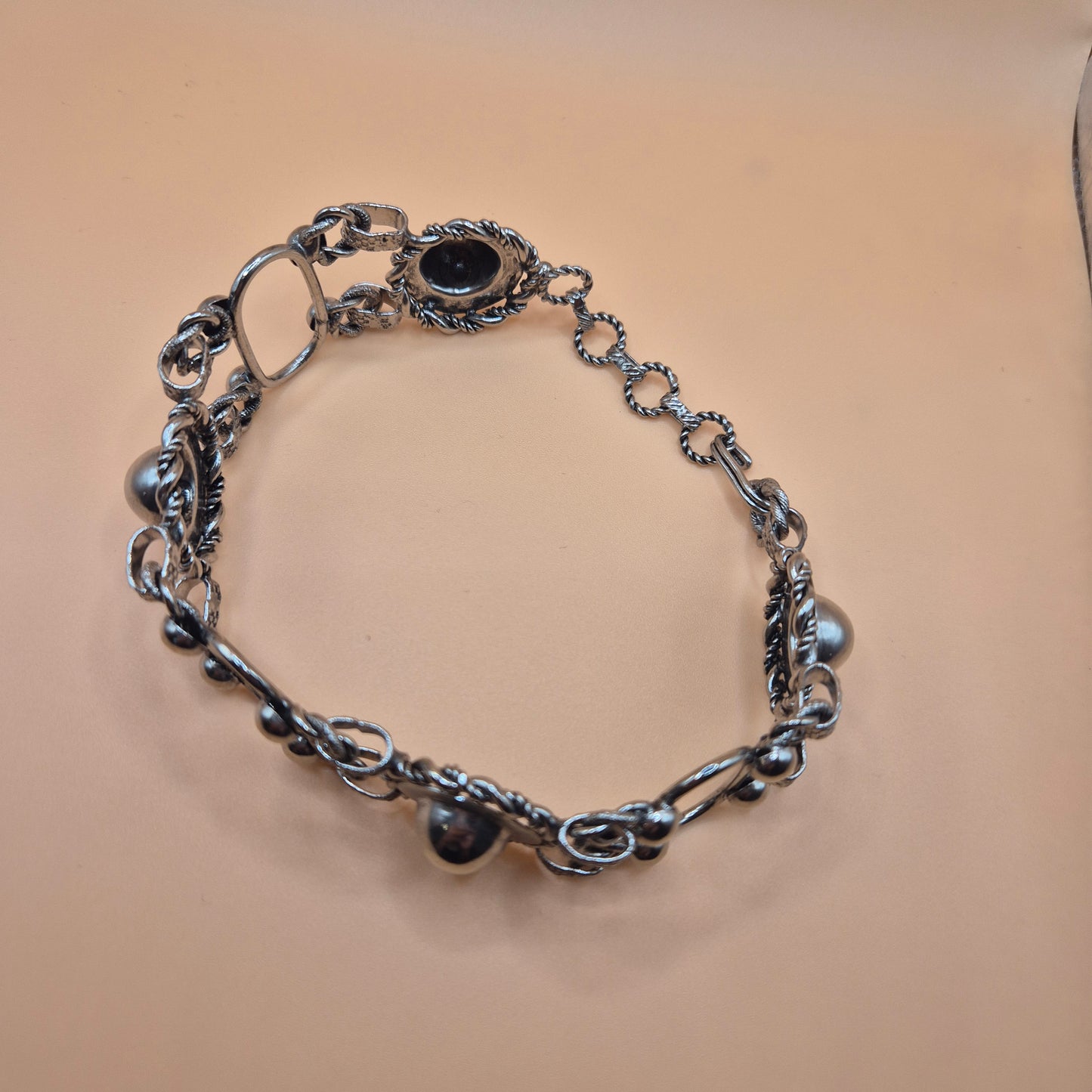 Vintage silberfarbender Chocker 90er Jahre Handmade