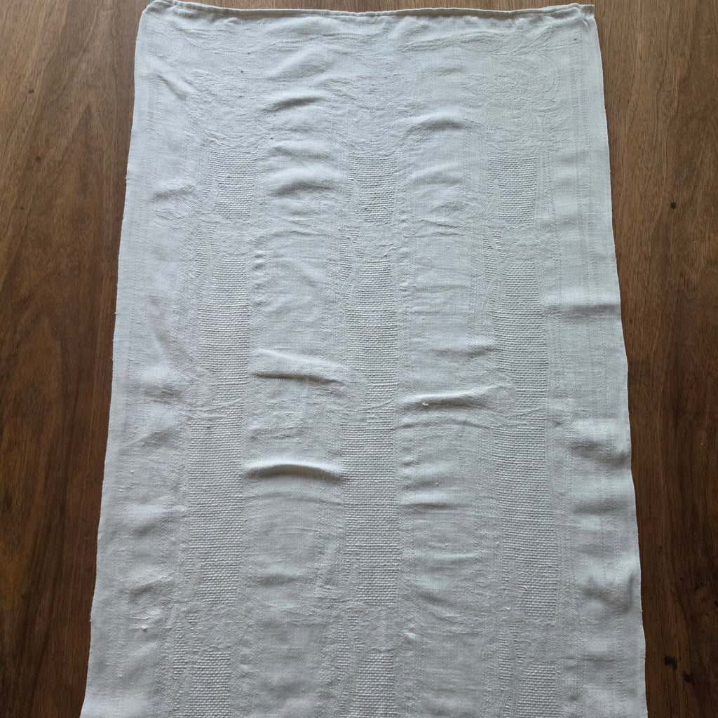 Antikes Aussteuer-Geschirrtuch - Echtes Leinen mit Monogramm M.B. - 47x100cm