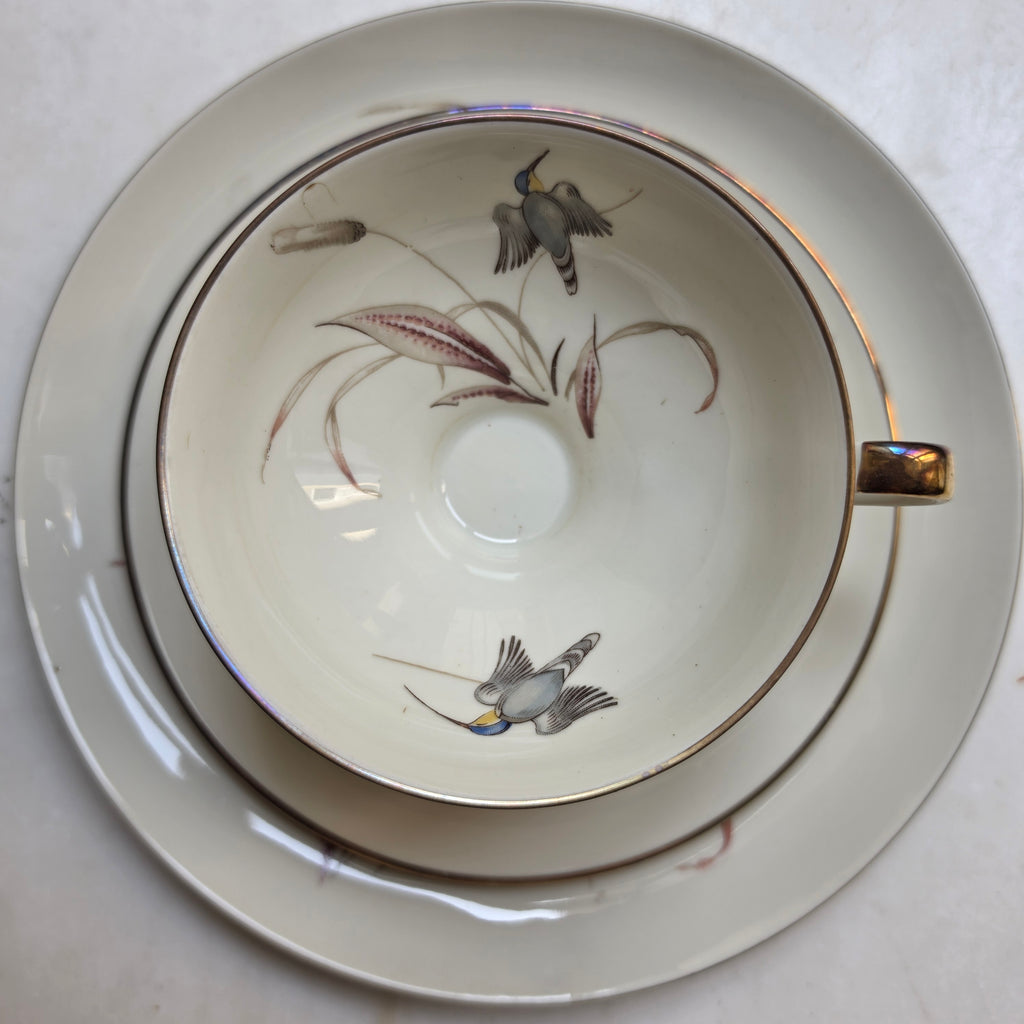 Vintage Alka Bavaria 3-teiliges Kaffeeset „Kolibri“ – Edles Porzellan mit Goldrand & Kolibri-Motiv