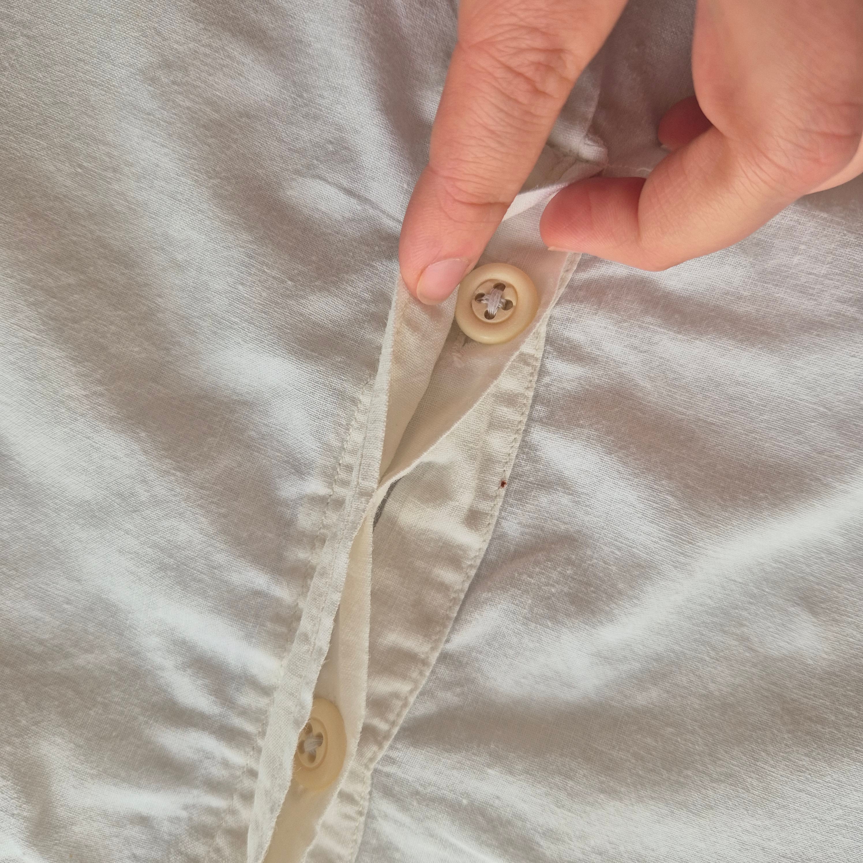 Vintage Leinen-Kittel - Fischerhemd für Kinder – Handgefertigtes Unikat mit Perlmuttknöpfen