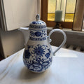 Große Kahla Zwiebelmuster Kaffeekanne Kanne Tee Vintage blau weiß