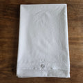 Klassischer Vintage Kissenbezug aus Leinen / Baumwolle mit Monogramm „KW“ & Stoffknöpfen - 80x75cm