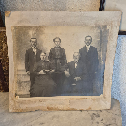 Antike originale Fotografie Familie auf Pappe