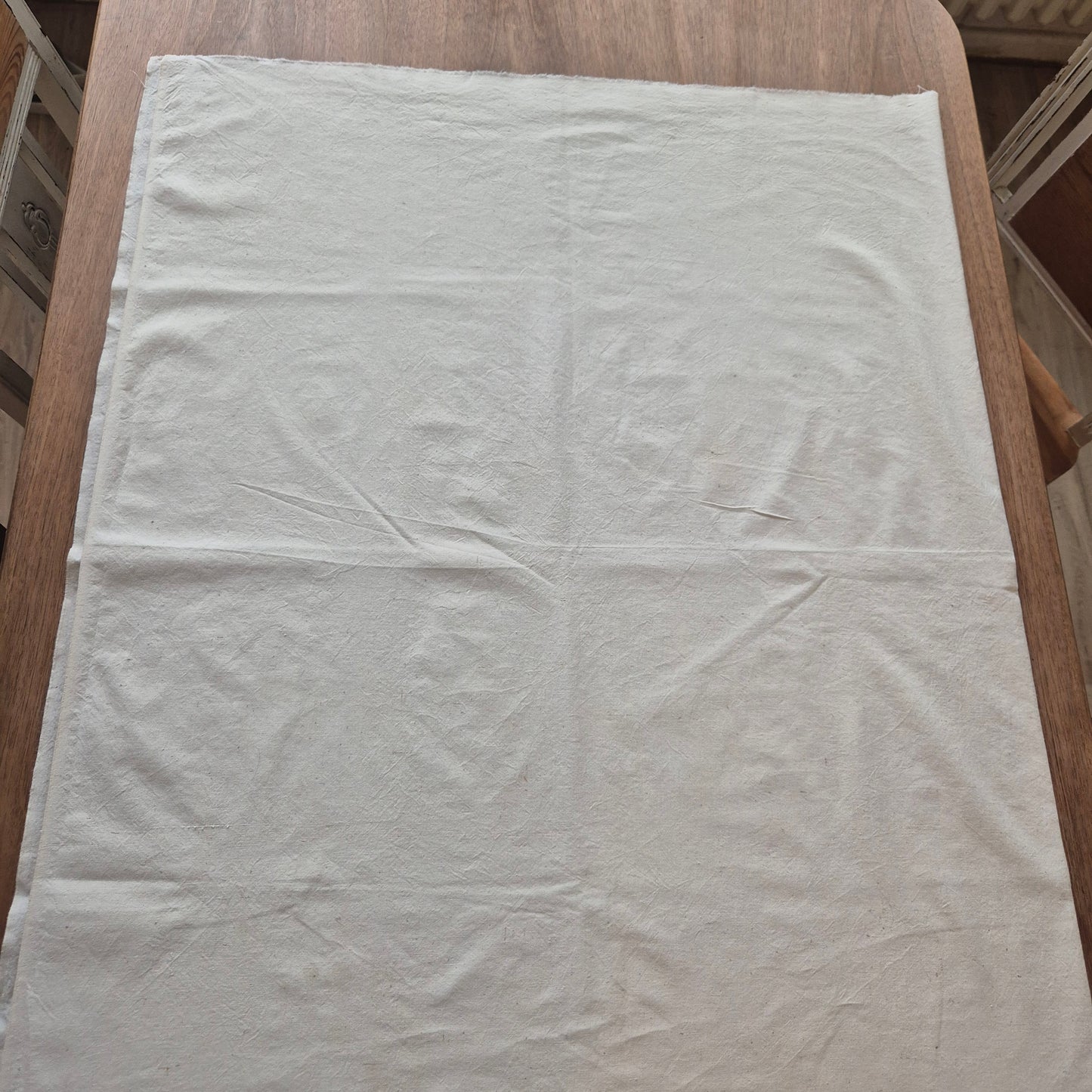 Vintage Baumwolle Stoff Natur creme beige Stoffrest 95x150cm