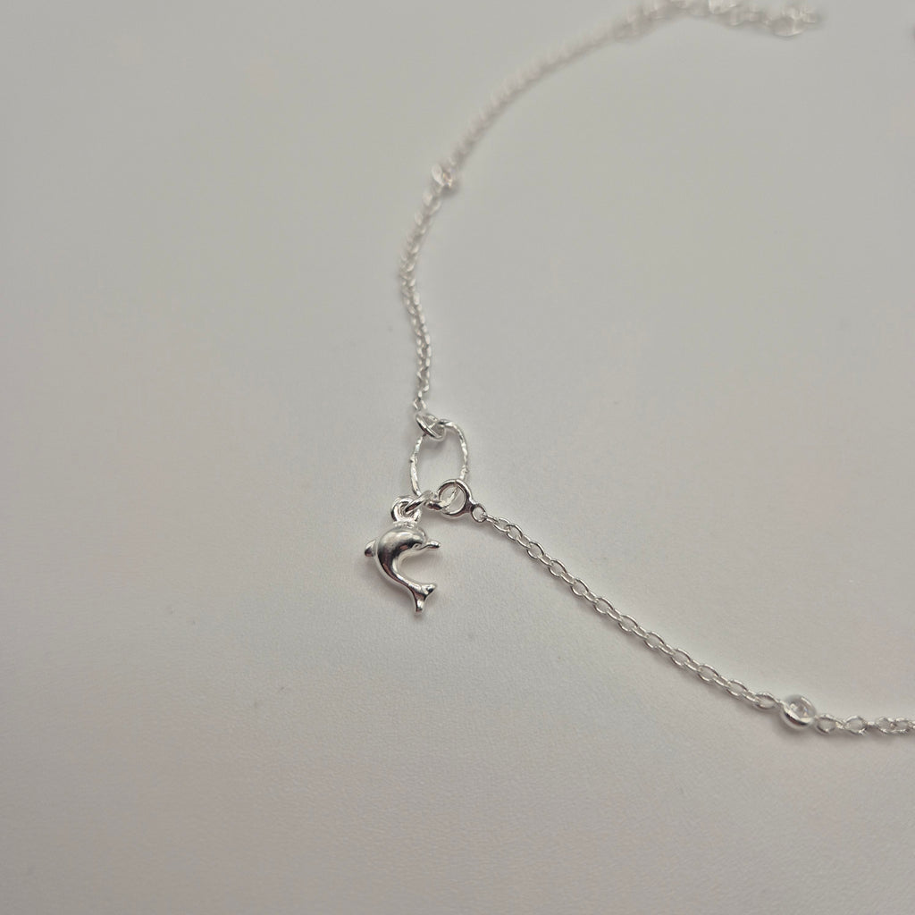 Zartes Fußkettchen Silber 925 Delfin
