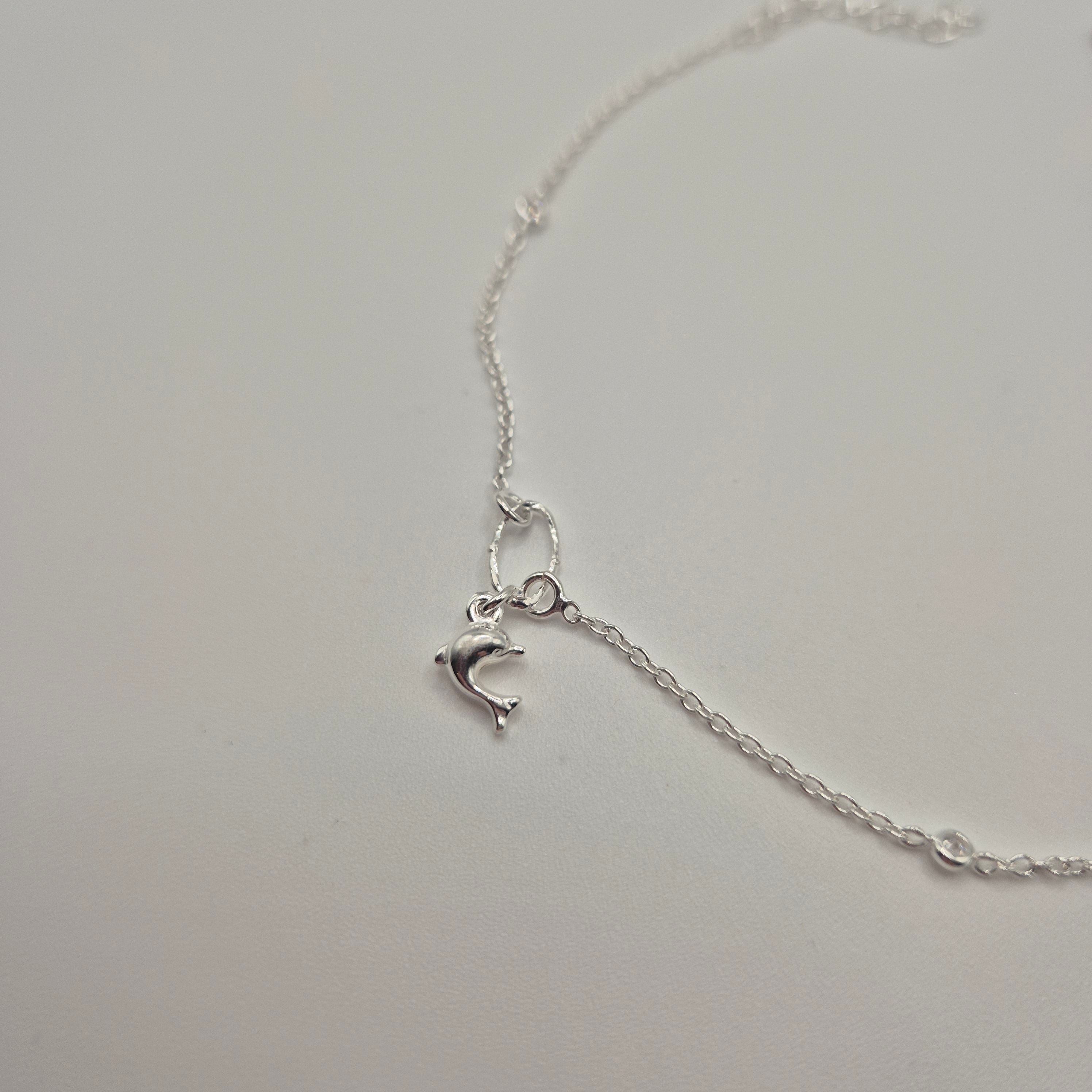 Zartes Fußkettchen Silber 925 Delfin