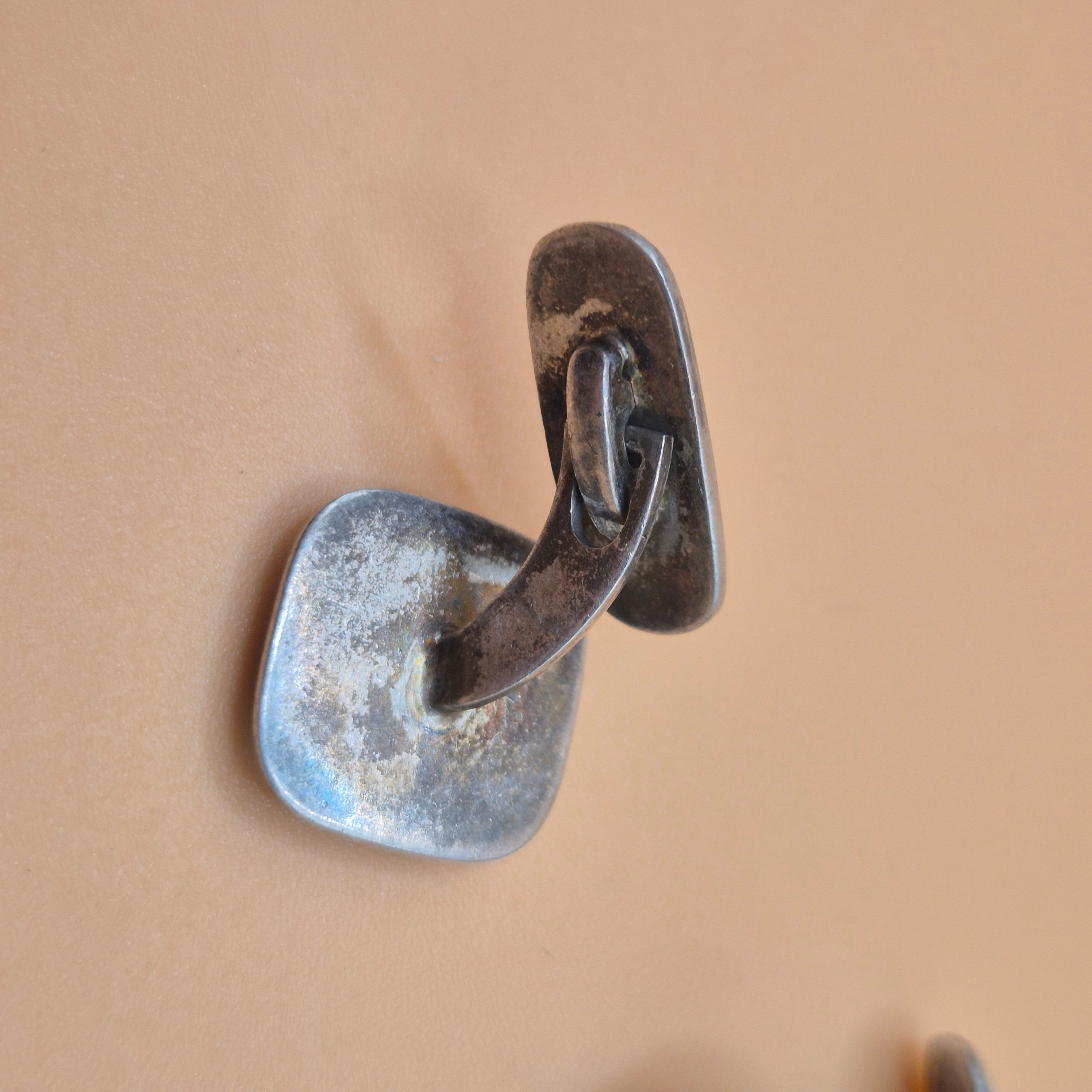 Vintage alte Manschettenknöpfe 835 echt Silber mit Perlmutt