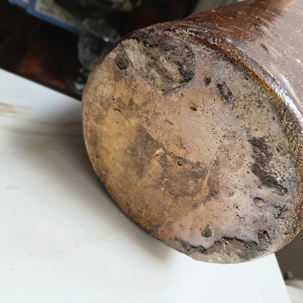 Alte Steingut-Flasche - Vase (groß) - Uriges Tongefäß mit toller Glasur