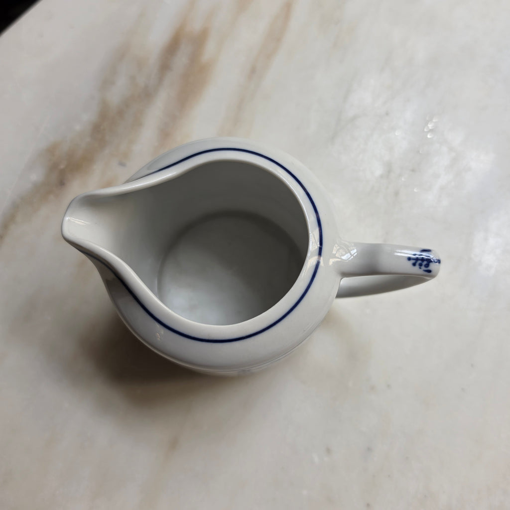 Altes Milchkännchen Sahnekännchen Blau Saks Strohblume Vintage DDR