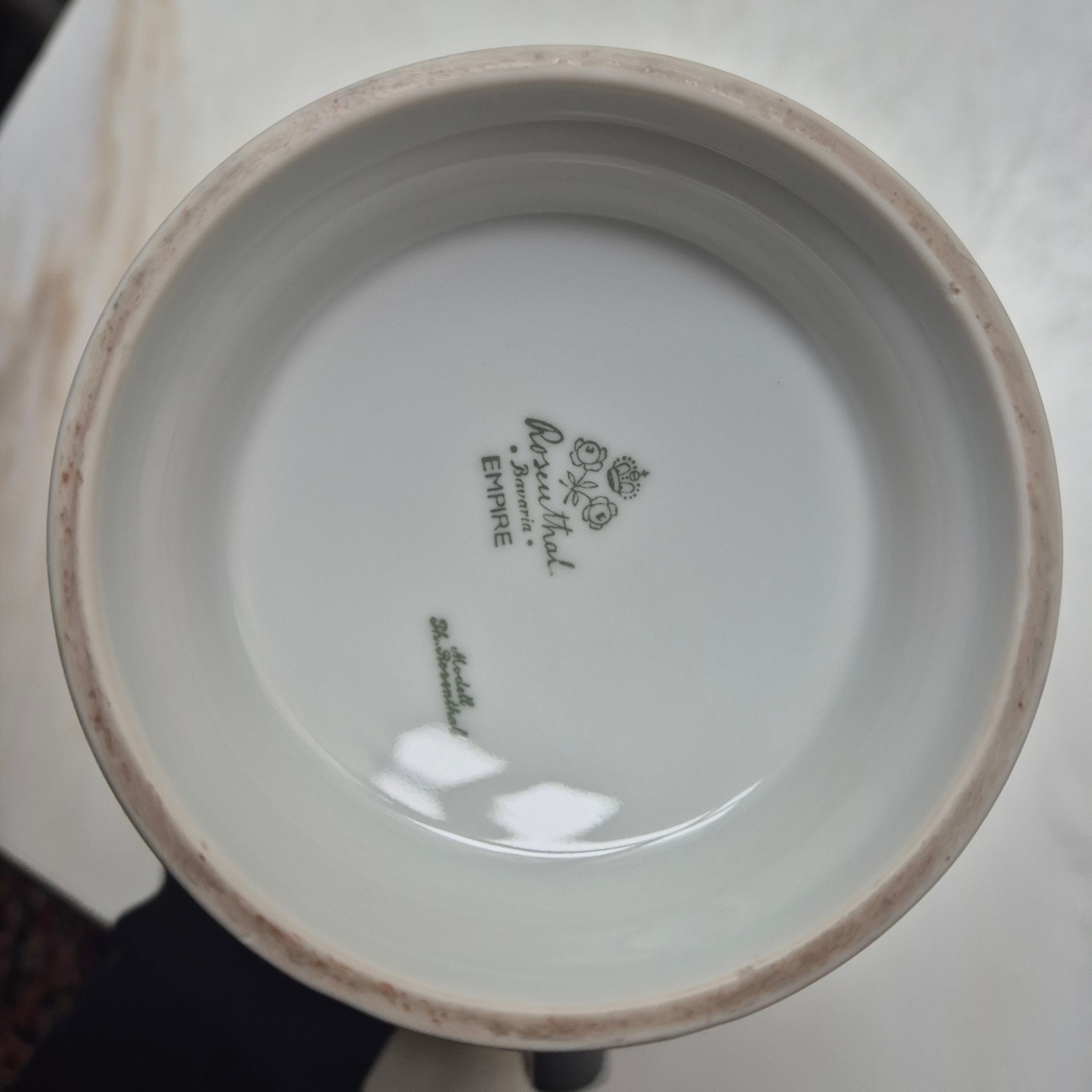 Antike Rosenthal Empire Porzellan Kaffeekanne Teekanne Blumenmuster (Geklebt)