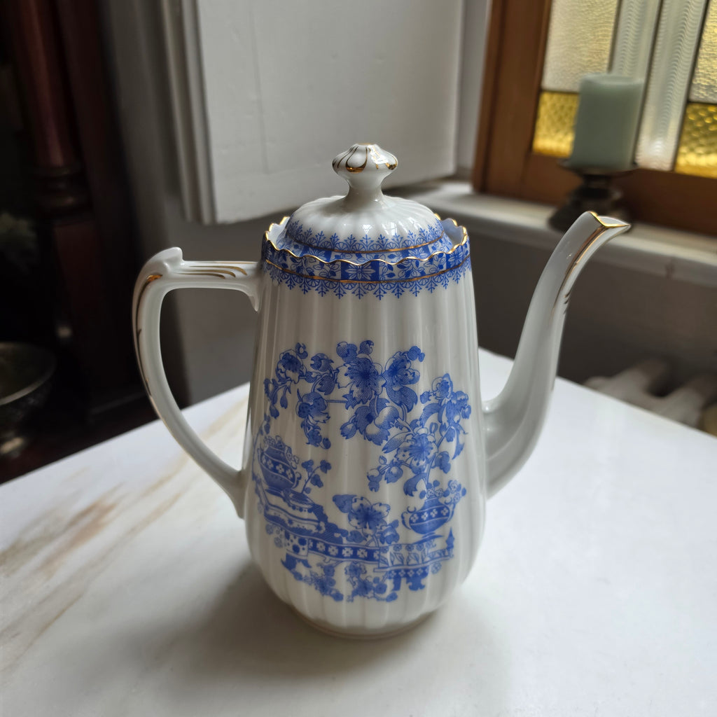 Antike Kaffeekanne Echt Tuppack China Blau Tiefenfurt Blau Weiß