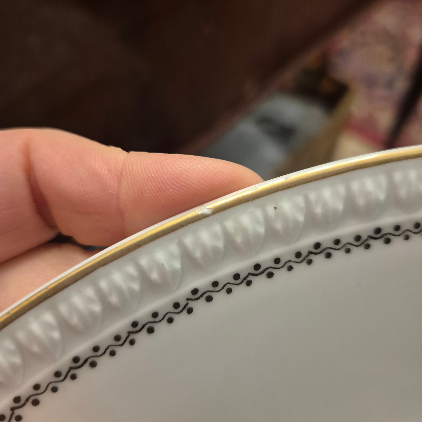 Alter Vintage Silesia großer Porzellan Teller zum Servieren weiß