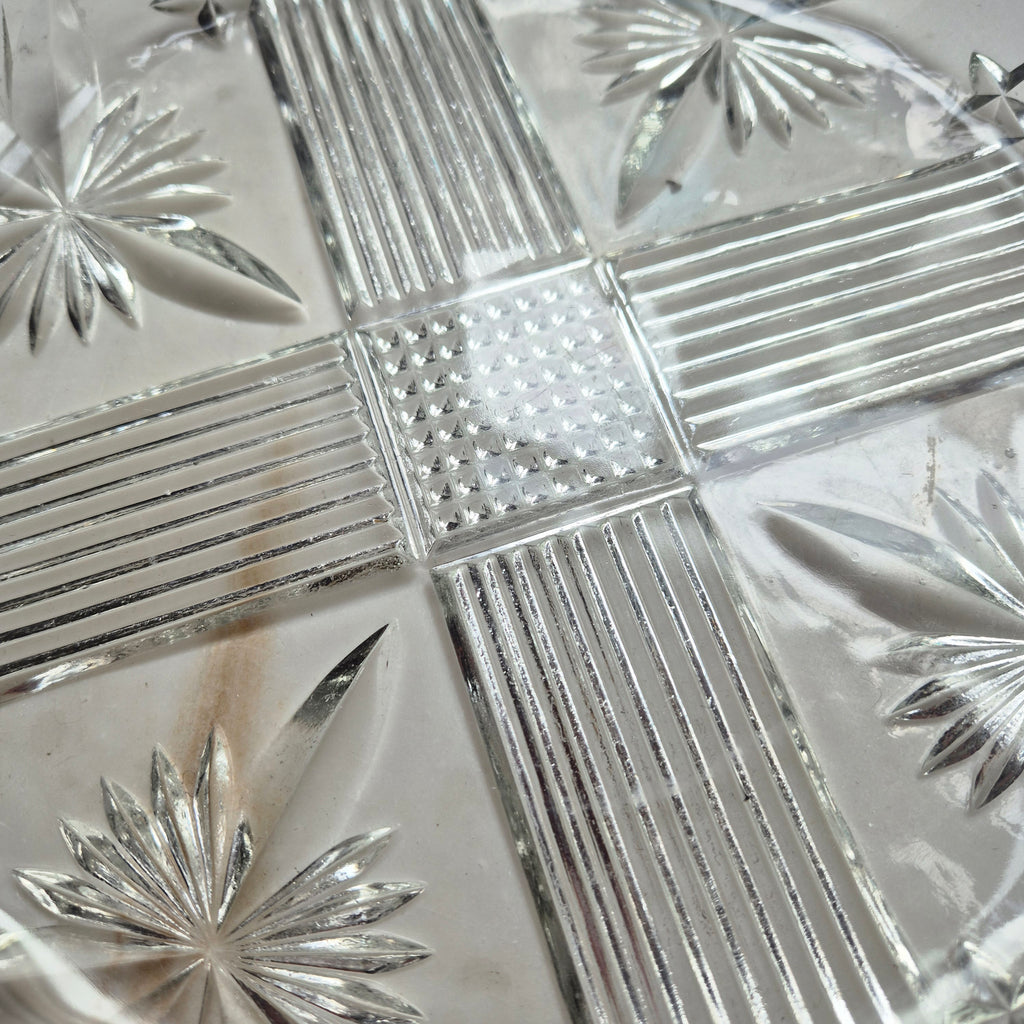 Vintage Glas Servierteller Vintage 60er Jahre Glas Bleikristall rund