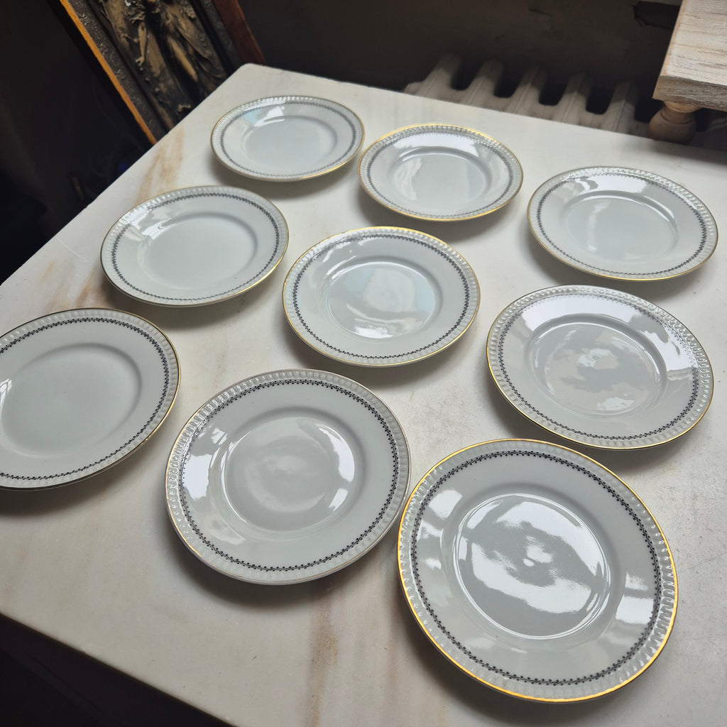 9x Vintage kleine Dessertteller - Kuchenteller Silesia Porzellan
