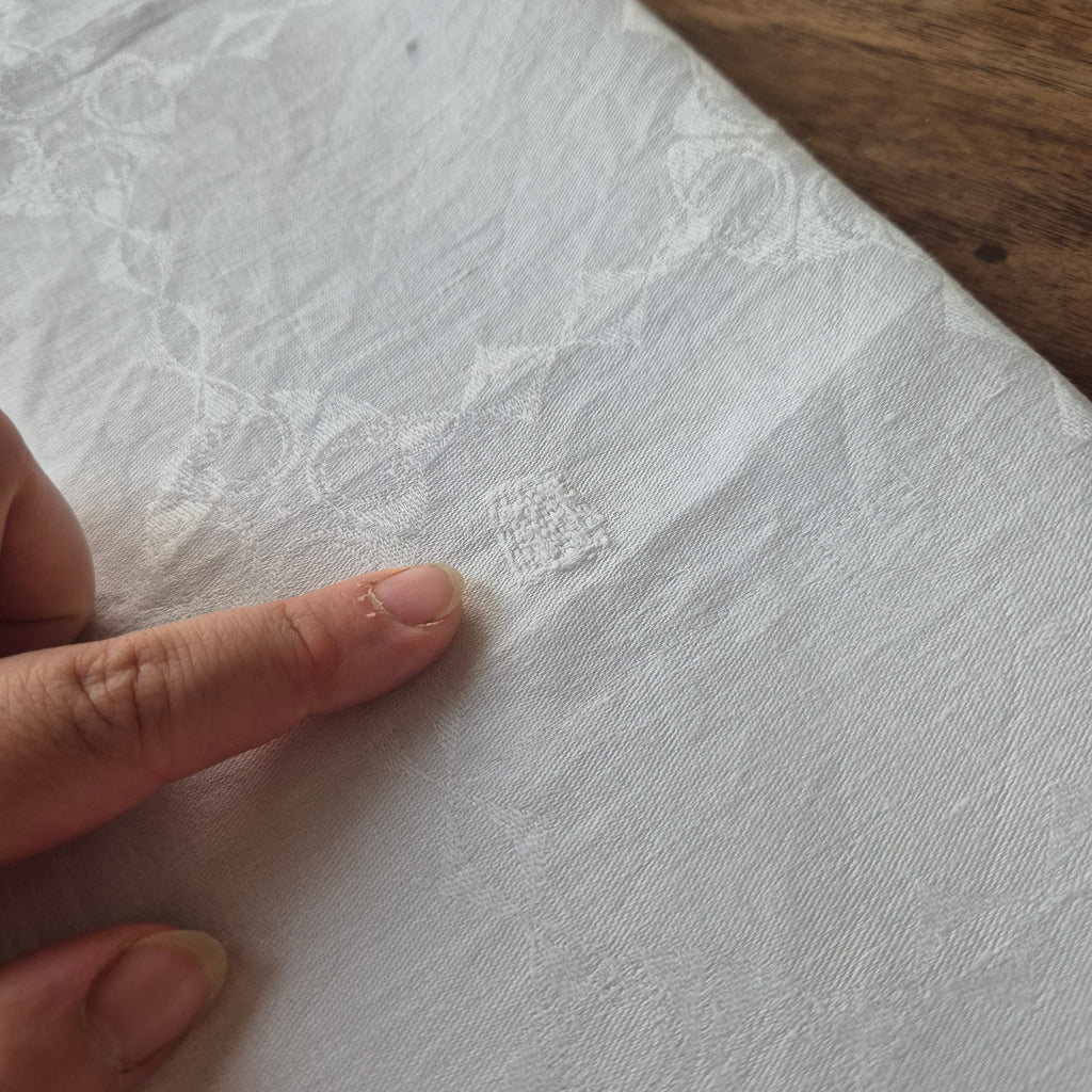 2x Antike Jugendstil Servietten mit Monogramm S.G
